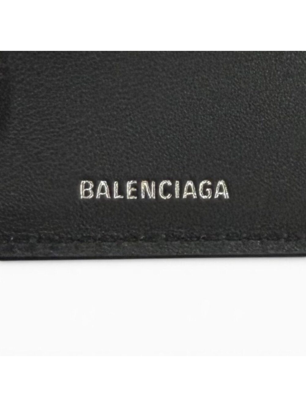Balenciaga le Cagole Logo Leather Mini Wallet Trifold Black - Picture 10 of 12